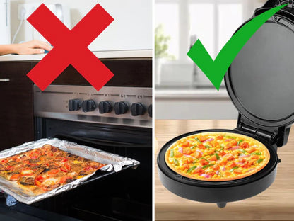 Elektrischer Pizzaofen 1000 W – Antihaftbeschichtet