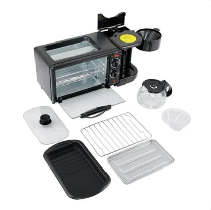 Multifunktionale 3-in-1 Frühstücks-Morgenstation – Kaffeemaschine, Toaster & Grill in einem Gerät